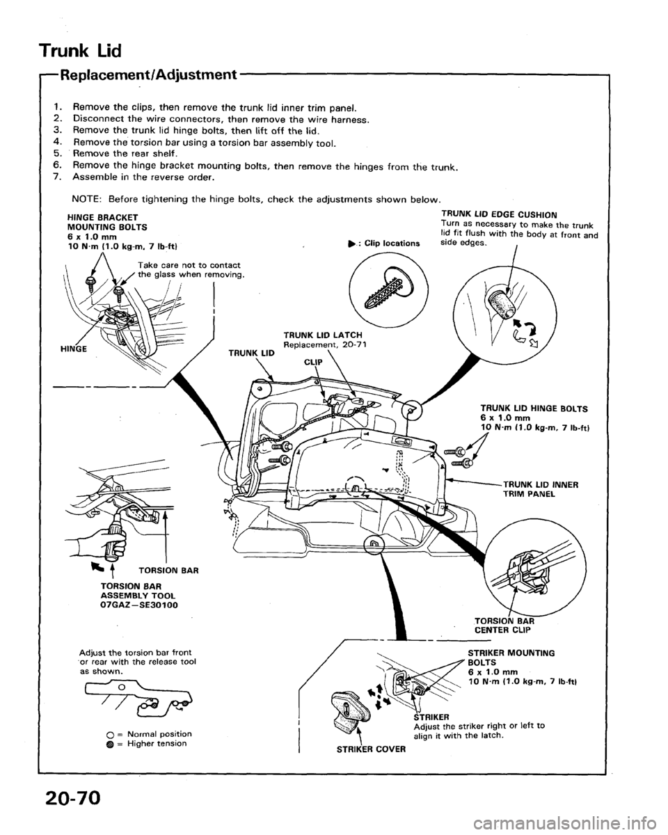 HONDA LEGEND 1991 2.G Workshop Manual 