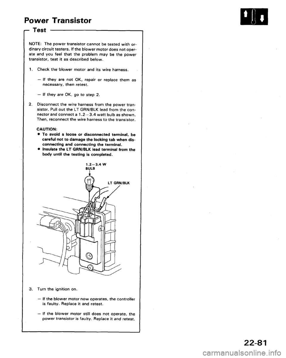 HONDA LEGEND 1991 2.G Workshop Manual 