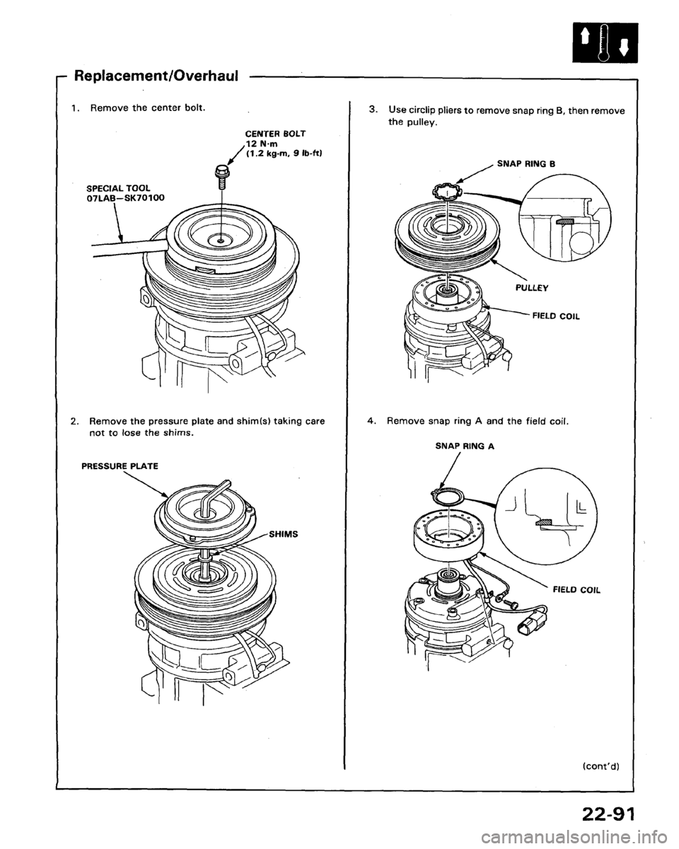 HONDA LEGEND 1991 2.G Workshop Manual 
