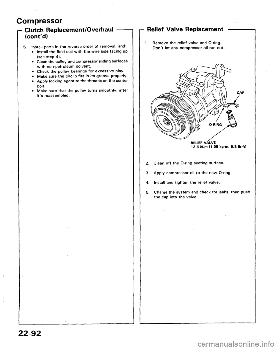 HONDA LEGEND 1991 2.G Workshop Manual 
