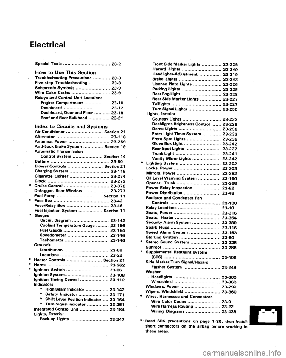 HONDA LEGEND 1991 2.G Workshop Manual 
