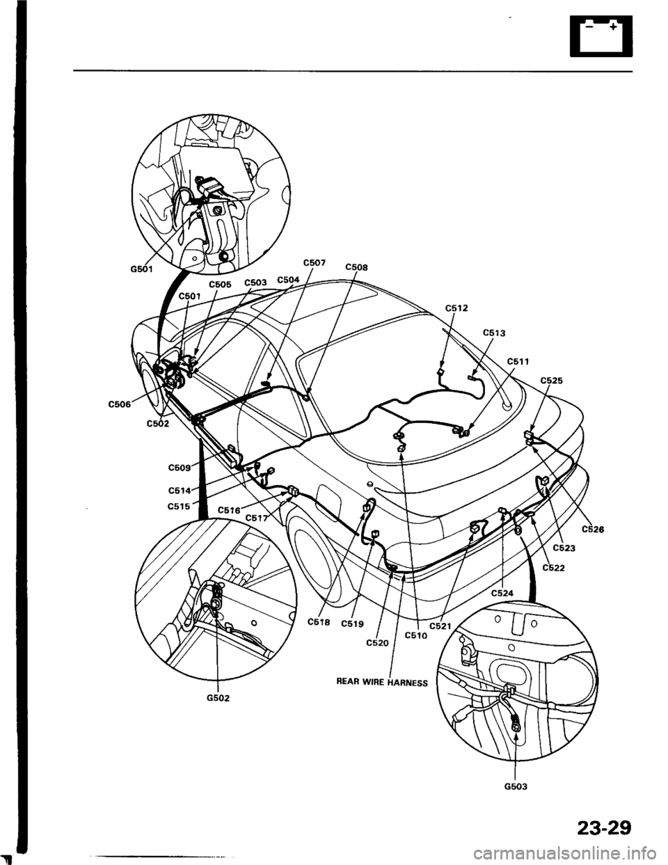 HONDA INTEGRA 1994 4.G Workshop Manual REAR WIRE HARNESS
G503
23-29 