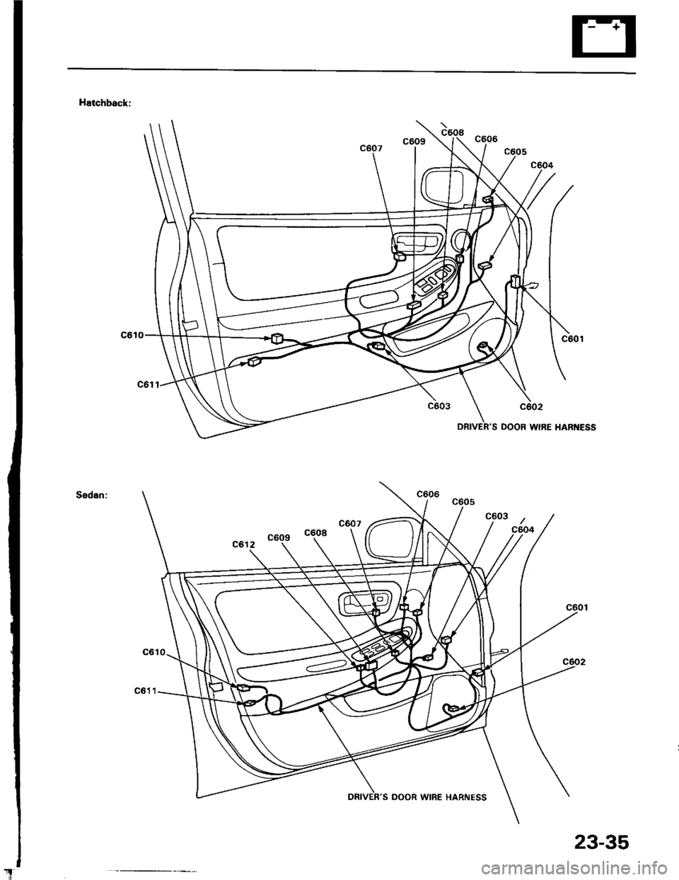 HONDA INTEGRA 1994 4.G Workshop Manual Hatchback:
Sedan:
23-35 