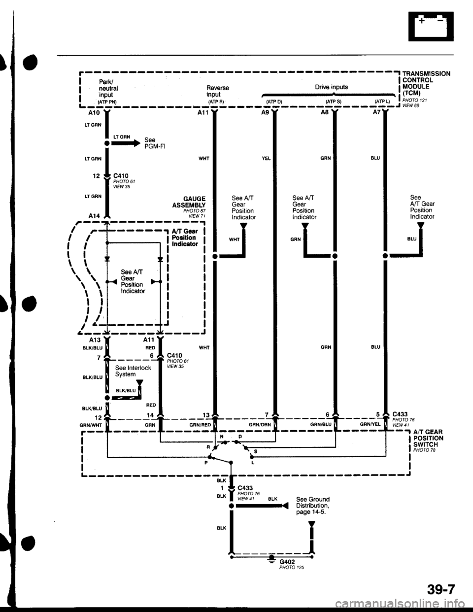HONDA CIVIC 1998 6.G Workshop Manual .I TRANSMISSION
I pa*l lcoNrRoLa noutral Reverso Driv€ inputs iMODULEI noutral Revelse lJriv€ inputi I MUuuLl-lilll
! tarp pr) (aTpF) (Arp D) (ar" s) {ArP L) : Ploro^ t2
;F"^*J l *l*| 
.l 
i{