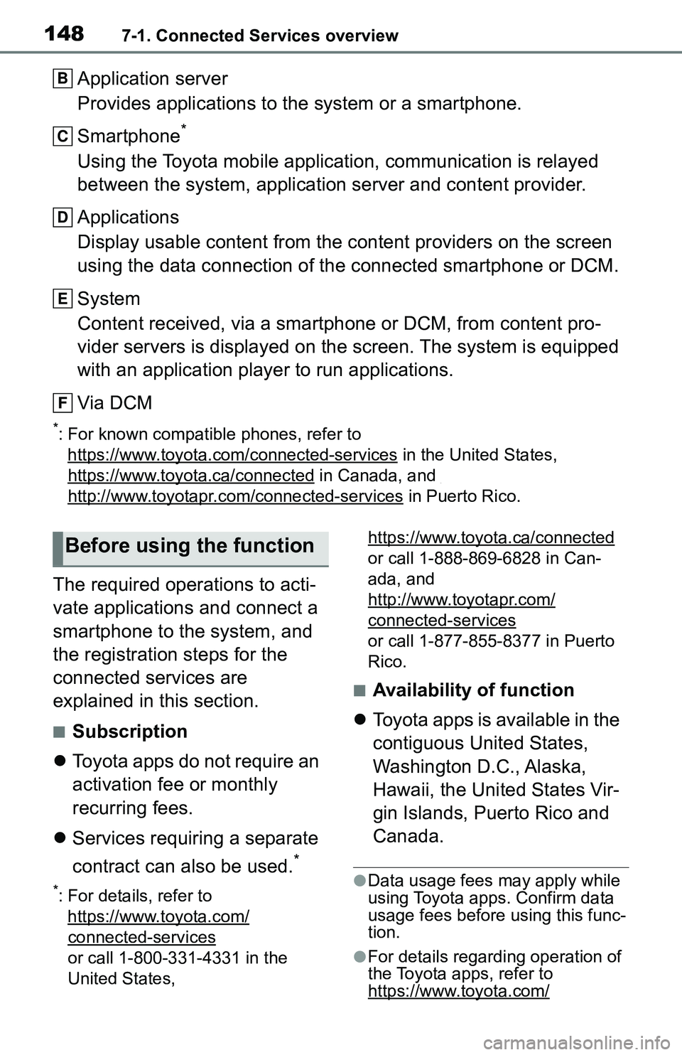 TOYOTA C-HR 2021  Accessories, Audio & Navigation (in English) 1487-1. Connected Services overview
Application server
Provides applications to the system or a smartphone.
Smartphone
*
Using the Toyota mobile application, communication is relayed 
between the syst