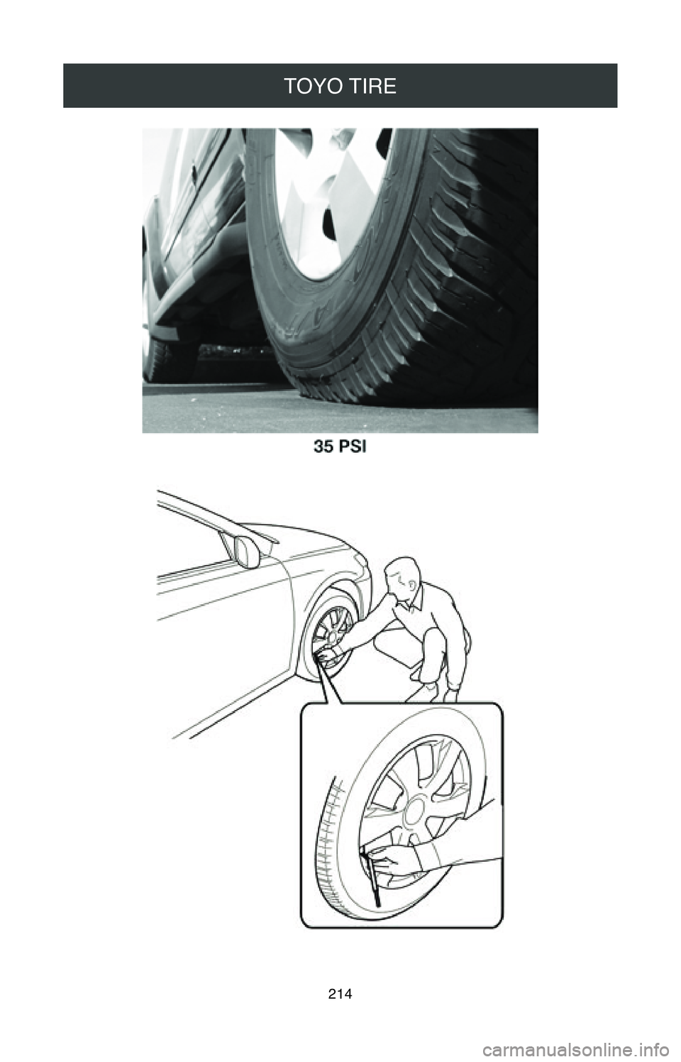TOYOTA CAMRY 2020  Warranties & Maintenance Guides (in English) TOYO TIRE
214 