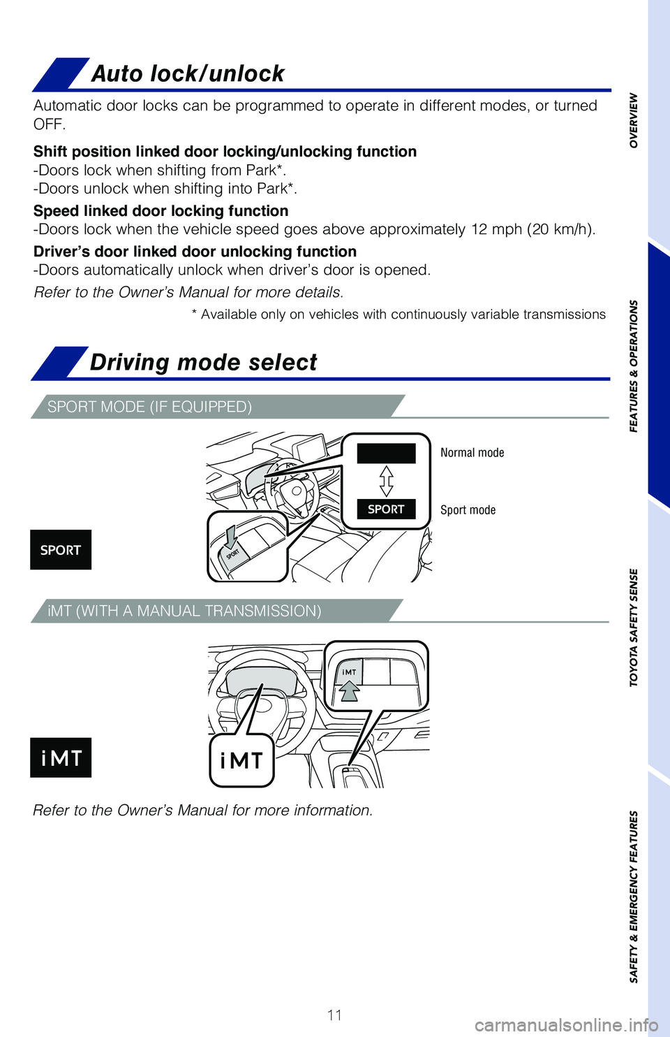 TOYOTA COROLLA 2021  Owners Manual (in English) 63926_Corolla_Txt.indd   1163926_Corolla_Txt.indd   113/24/20   9:04 AM3/24/20   9:04 AM 