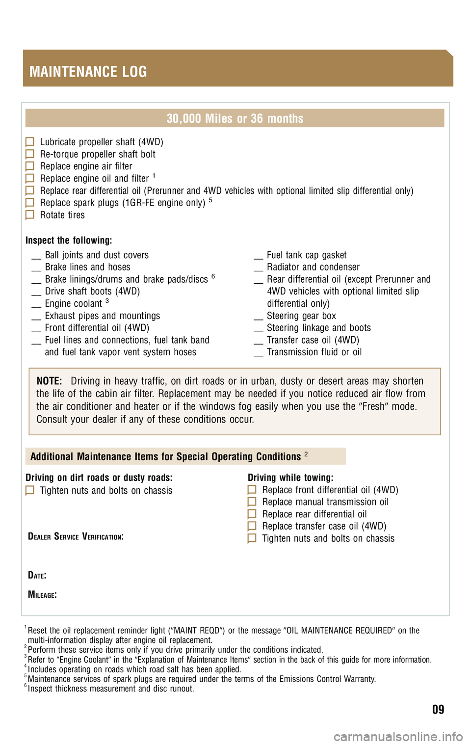 TOYOTA TACOMA 2009  Warranties & Maintenance Guides (in English) 