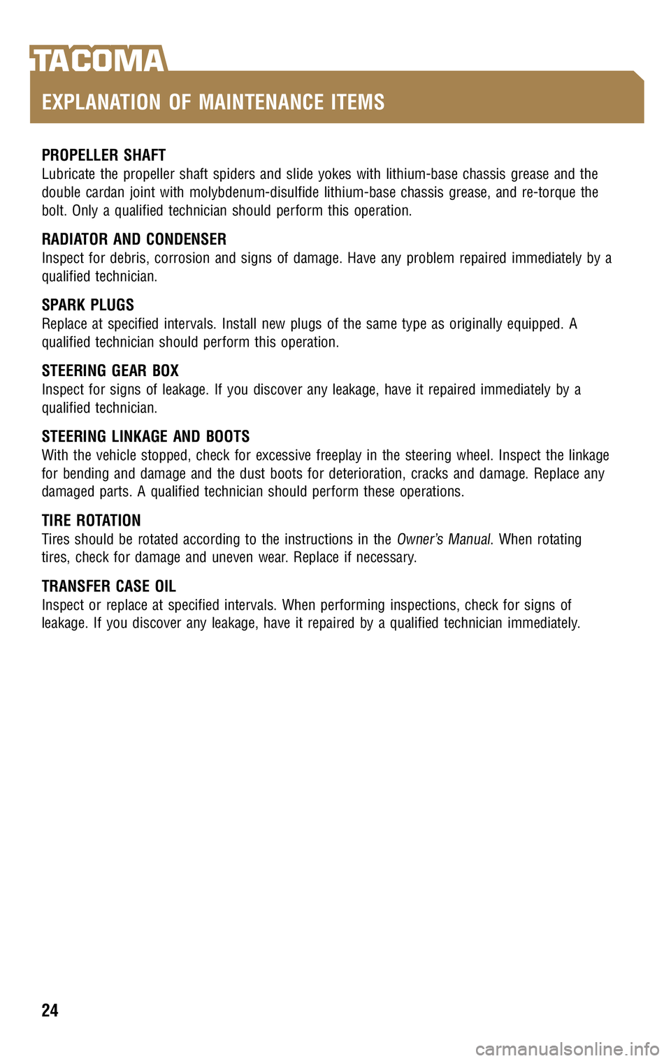 TOYOTA TACOMA 2009  Warranties & Maintenance Guides (in English) 