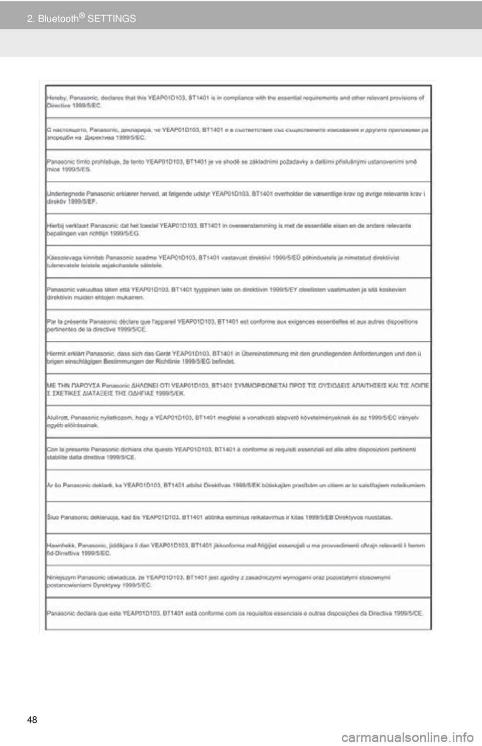 TOYOTA TACOMA 2016  Accessories, Audio & Navigation (in English) 48
2. Bluetooth® SETTINGS 