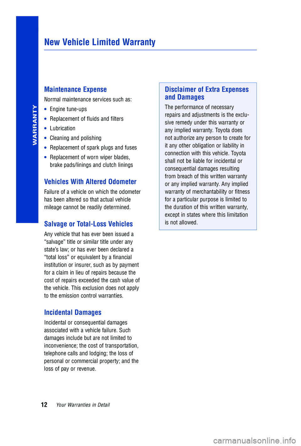 TOYOTA VENZA 2009  Warranties & Maintenance Guides (in English) 