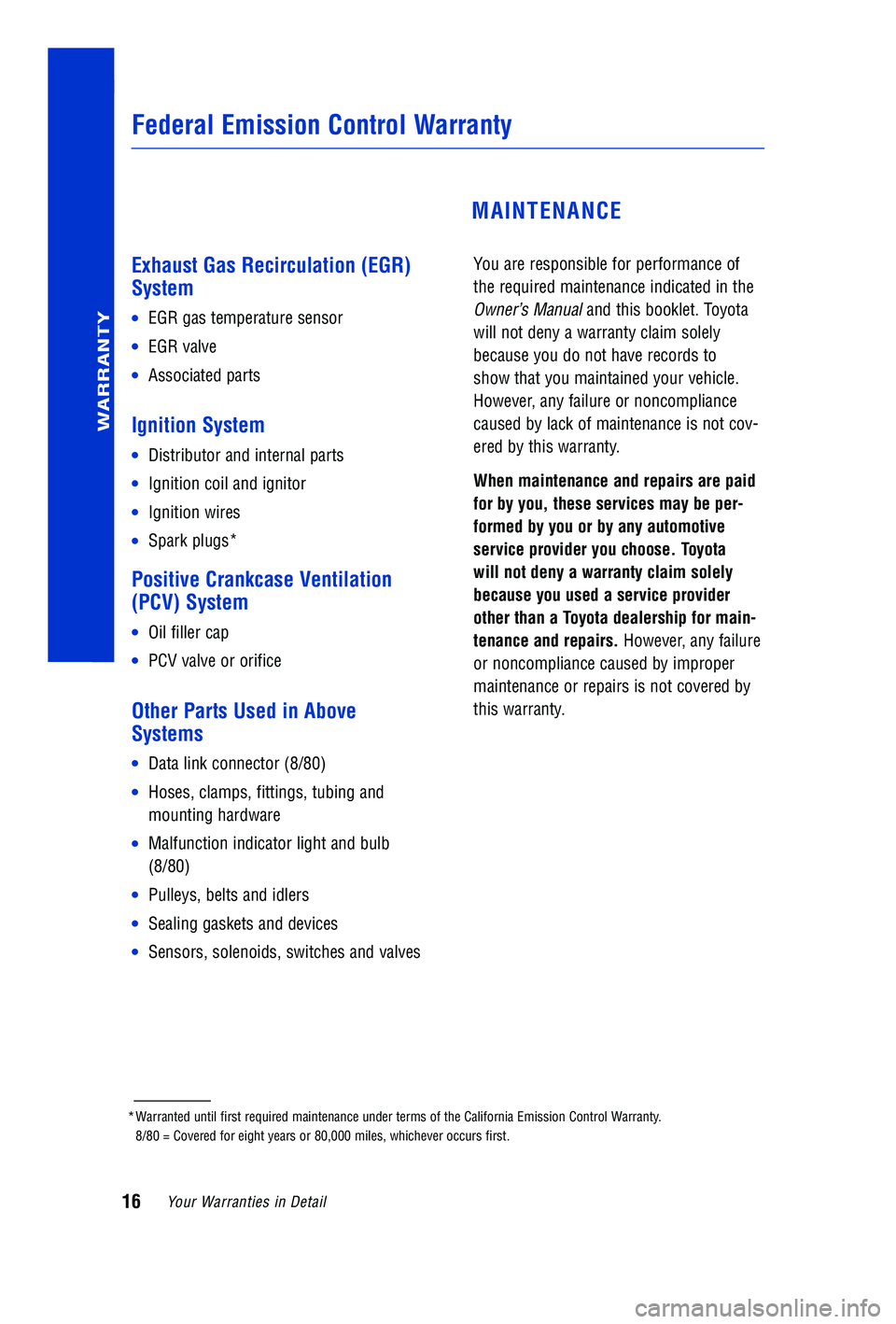 TOYOTA VENZA 2009  Warranties & Maintenance Guides (in English) 
