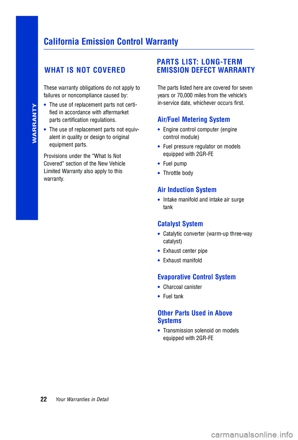 TOYOTA VENZA 2009  Warranties & Maintenance Guides (in English) 