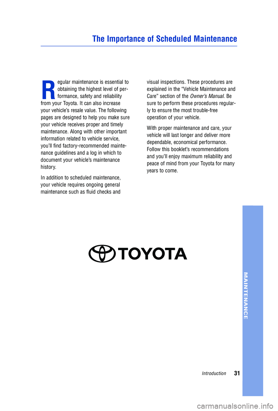 TOYOTA VENZA 2009  Warranties & Maintenance Guides (in English) 