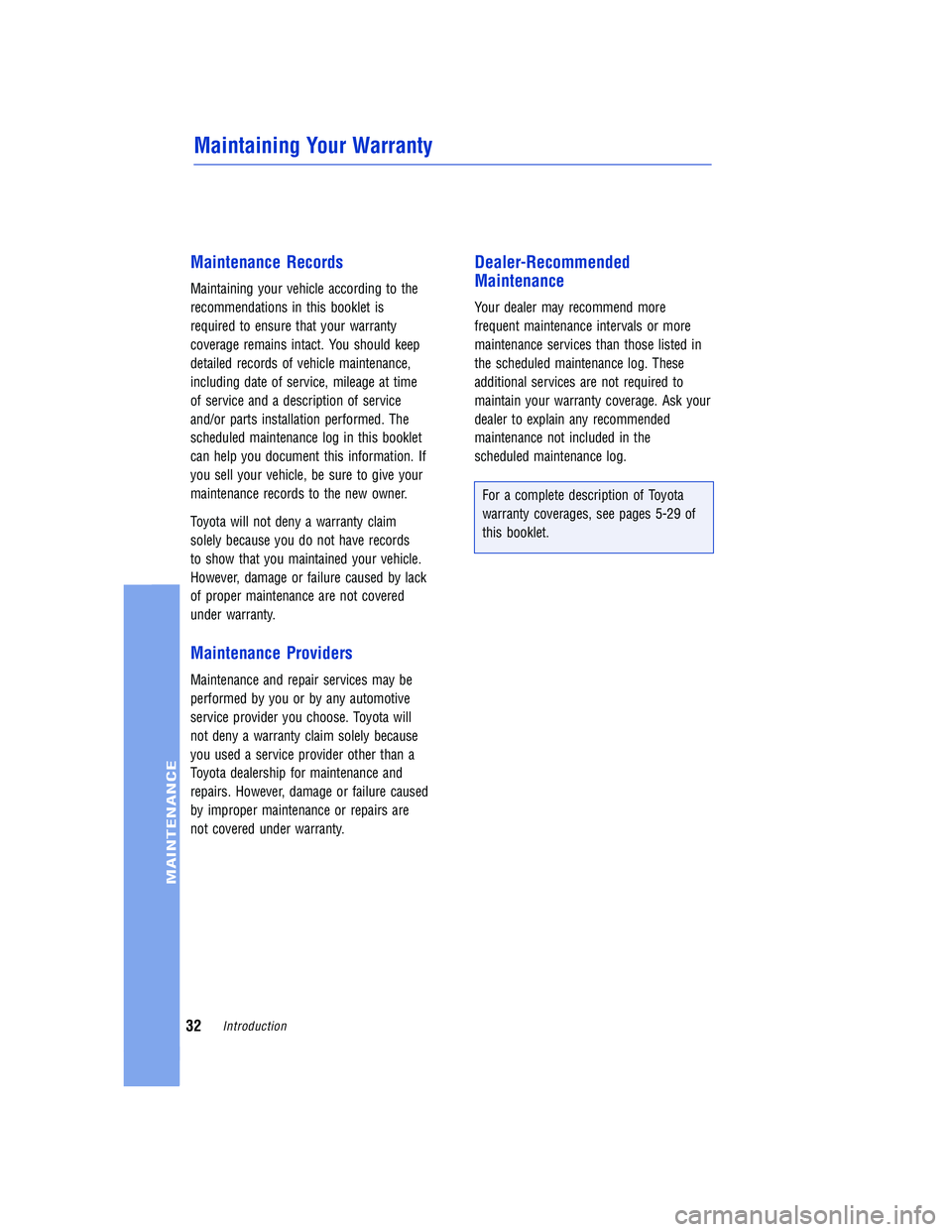 TOYOTA VENZA 2009  Warranties & Maintenance Guides (in English) 