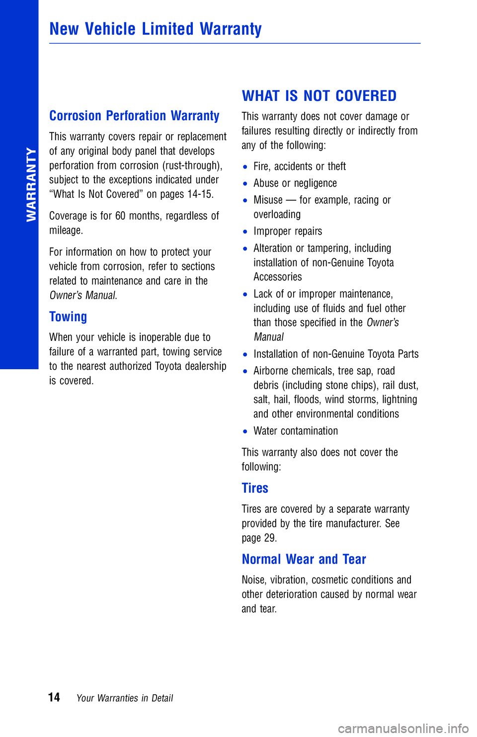 TOYOTA YARIS LIFTBACK 2020 Warranties & Maintenance Guides (in English) JOBNAME: 2878001-en-2018_YARI PAGE: 14 SESS: 4 OUTPUT: Mon Apr 17 14:37:41 2017
/InfoShareAuthorCODA/InfoShareAuthorCODA/TS_Warr_Maint/2878001-en-2018_Y\
ARIS.00505-18WMG-YAR/TS_Warr_Maint_v1
Corrosio TOYOTA YARIS LIFTBACK 2020 Warranties & Maintenance Guides (in English) JOBNAME: 2878001-en-2018_YARI PAGE: 14 SESS: 4 OUTPUT: Mon Apr 17 14:37:41 2017
/InfoShareAuthorCODA/InfoShareAuthorCODA/TS_Warr_Maint/2878001-en-2018_Y\
ARIS.00505-18WMG-YAR/TS_Warr_Maint_v1
Corrosio