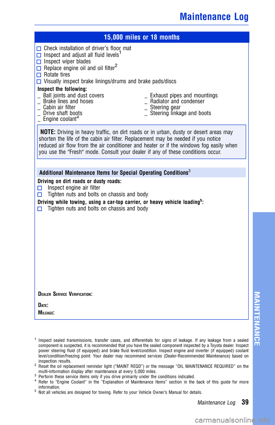 TOYOTA YARIS LIFTBACK 2020 Warranties & Maintenance Guides (in English) JOBNAME: 2878001-en-2018_YARI PAGE: 39 SESS: 4 OUTPUT: Mon Apr 17 14:37:41 2017
/InfoShareAuthorCODA/InfoShareAuthorCODA/TS_Warr_Maint/2878001-en-2018_Y\
ARIS.00505-18WMG-YAR/TS_Warr_Maint_v1
15,000 m TOYOTA YARIS LIFTBACK 2020 Warranties & Maintenance Guides (in English) JOBNAME: 2878001-en-2018_YARI PAGE: 39 SESS: 4 OUTPUT: Mon Apr 17 14:37:41 2017
/InfoShareAuthorCODA/InfoShareAuthorCODA/TS_Warr_Maint/2878001-en-2018_Y\
ARIS.00505-18WMG-YAR/TS_Warr_Maint_v1
15,000 m