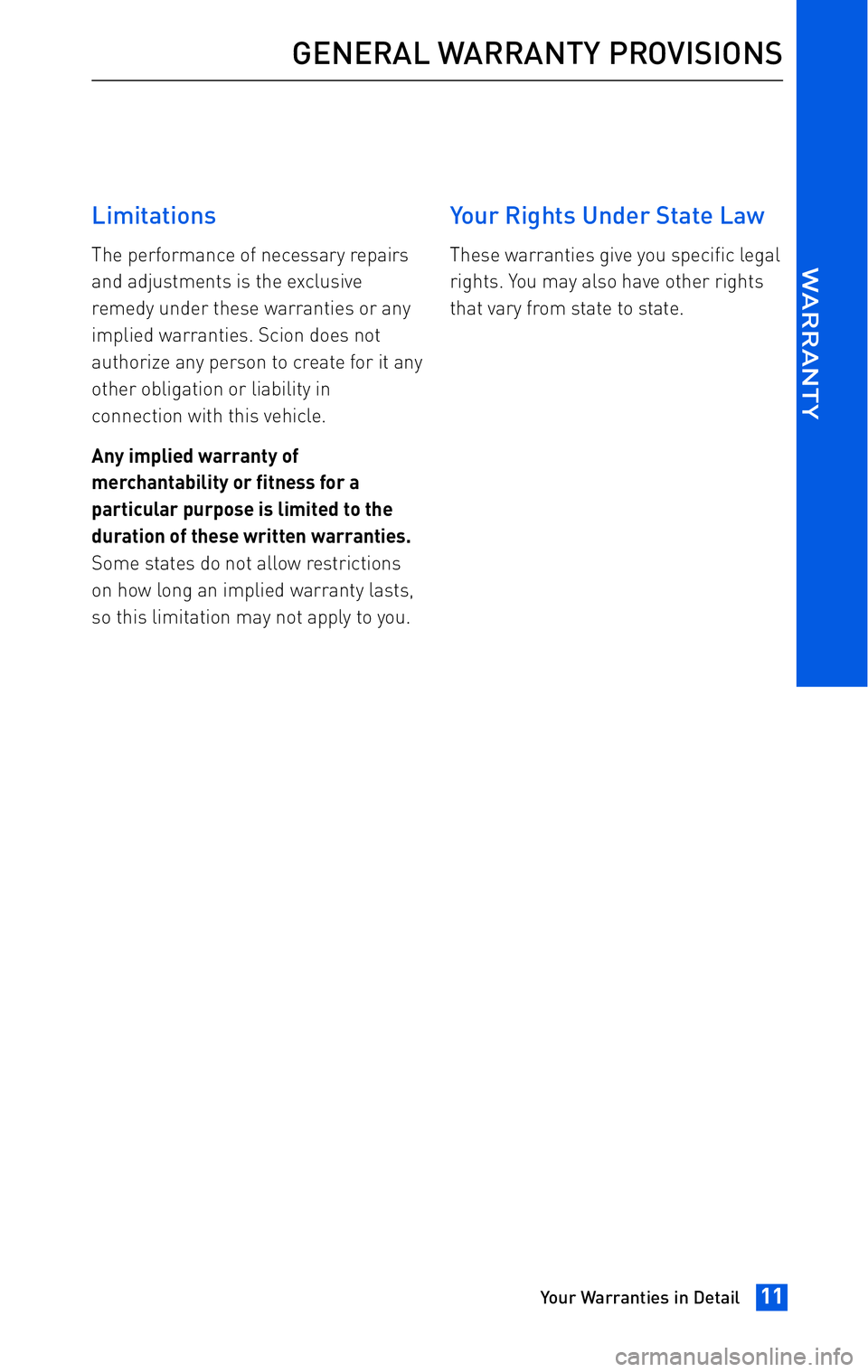 TOYOTA tC 2010  Warranties & Maintenance Guides (in English) 