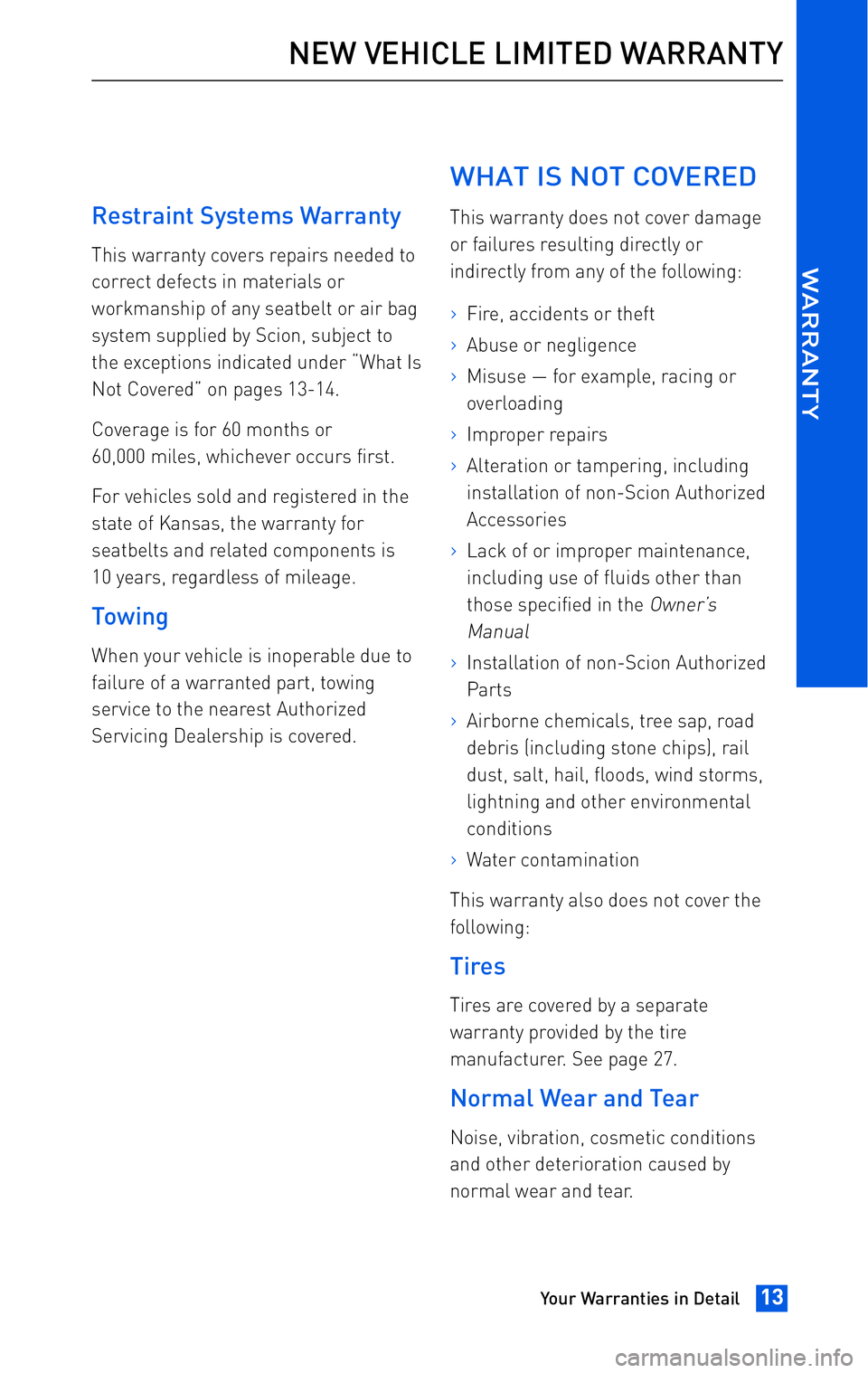 TOYOTA tC 2010  Warranties & Maintenance Guides (in English) 