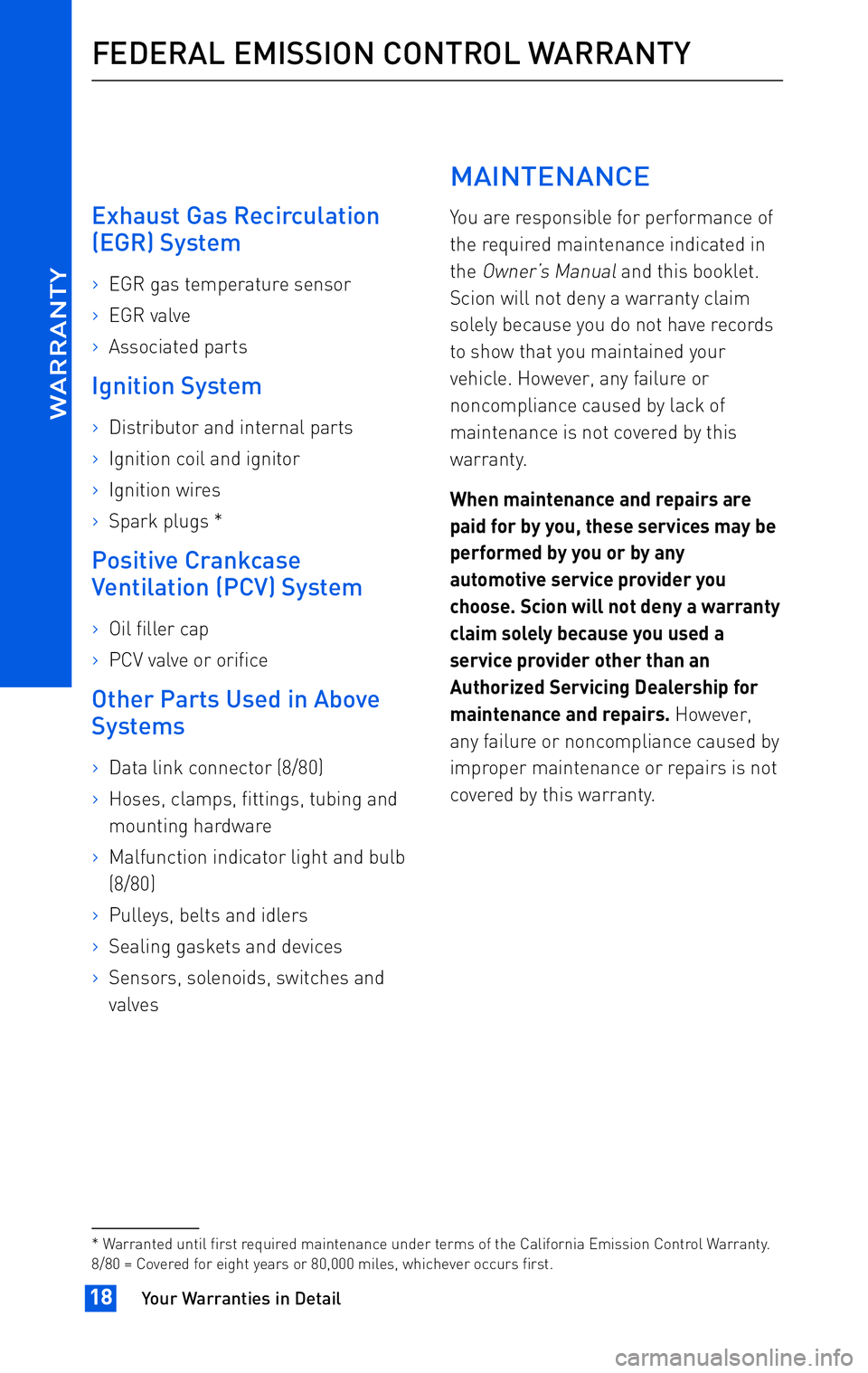 TOYOTA tC 2010  Warranties & Maintenance Guides (in English) 