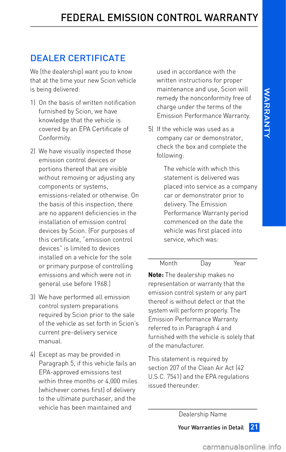TOYOTA tC 2010  Warranties & Maintenance Guides (in English) 