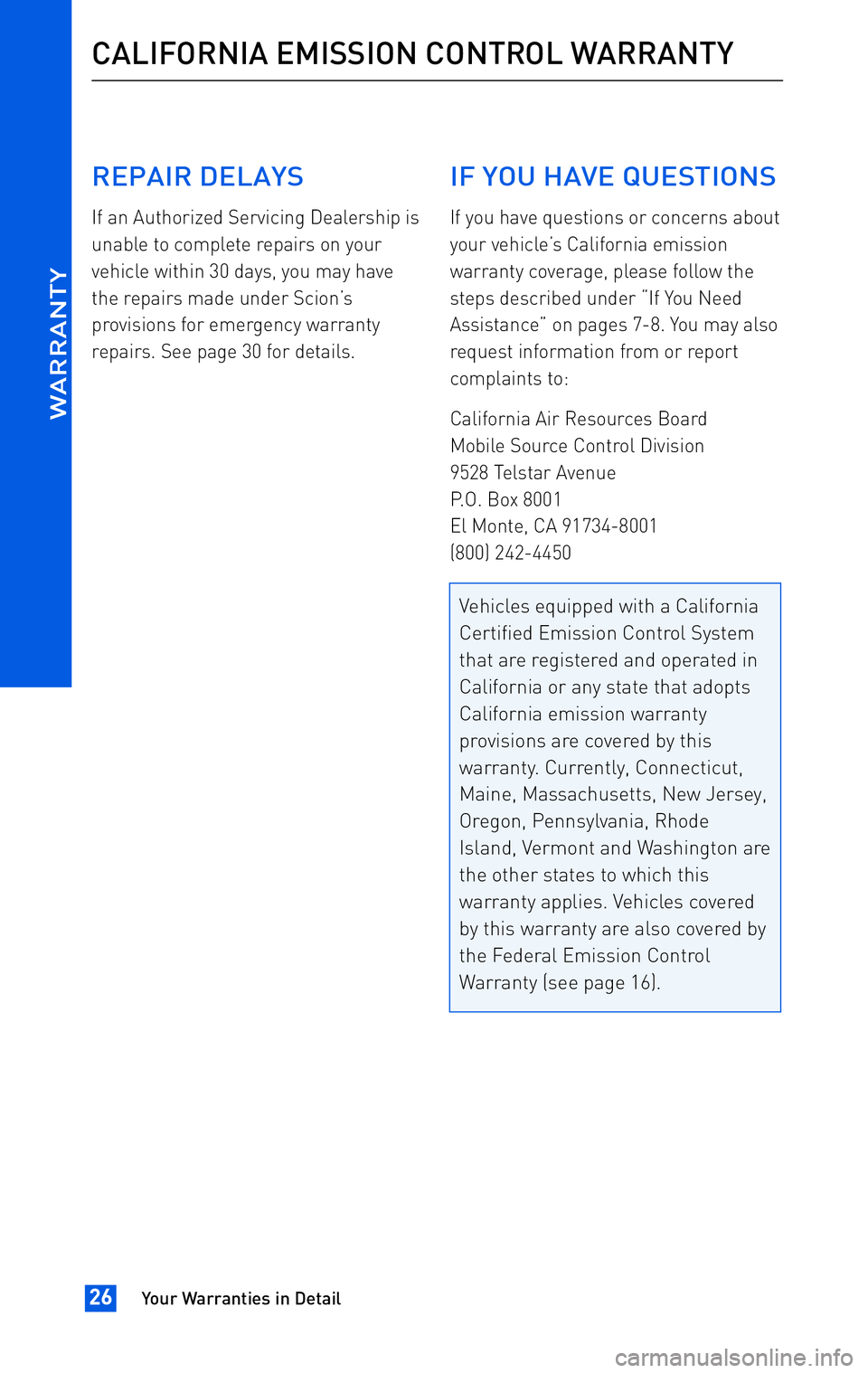 TOYOTA tC 2010  Warranties & Maintenance Guides (in English) 