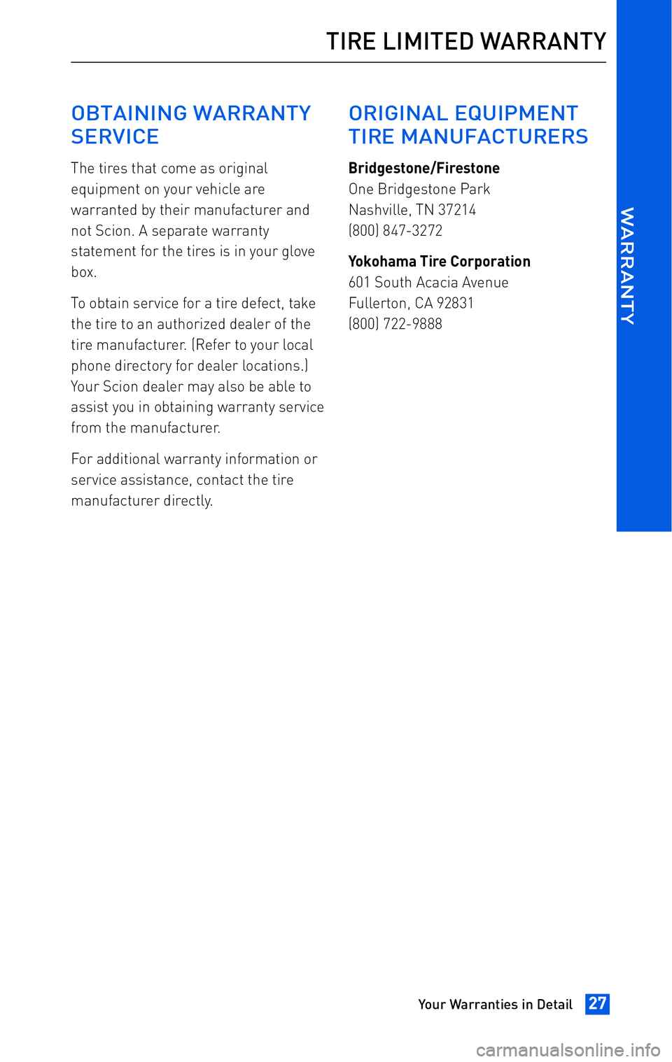 TOYOTA tC 2010  Warranties & Maintenance Guides (in English) 