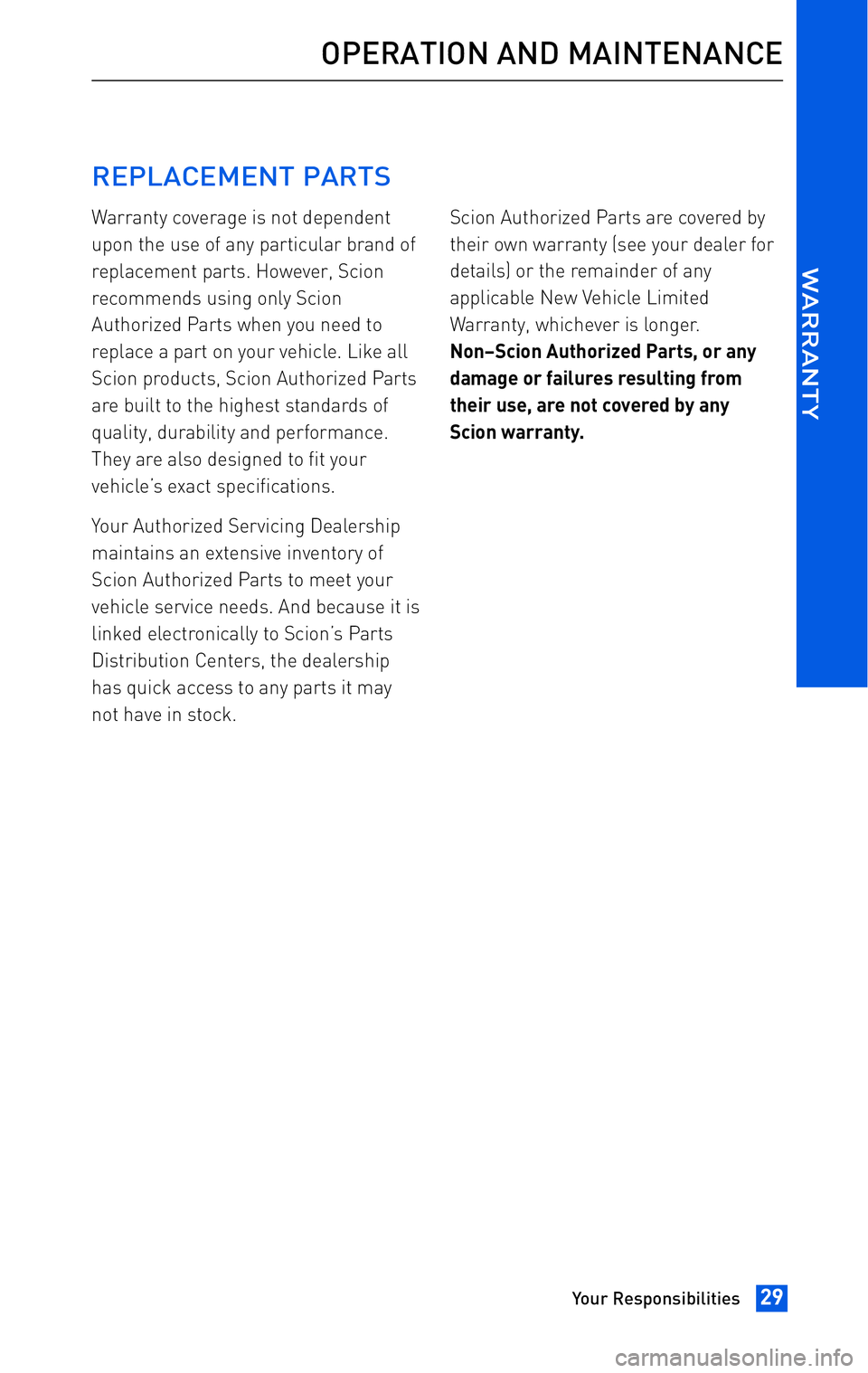 TOYOTA tC 2010  Warranties & Maintenance Guides (in English) 