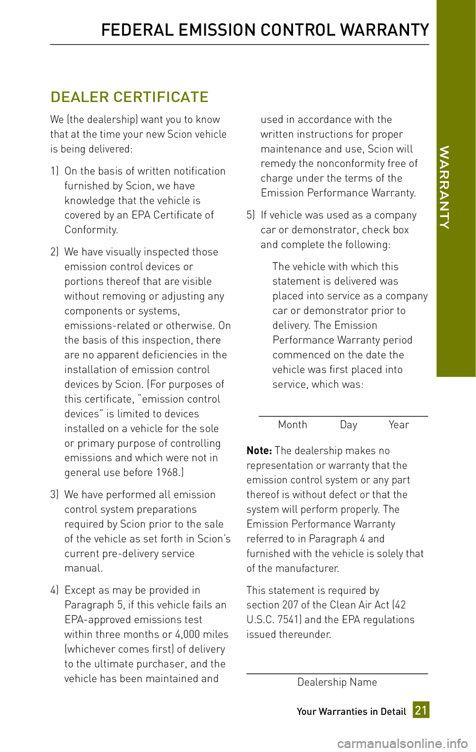 TOYOTA xB 2010  Warranties & Maintenance Guides (in English) 