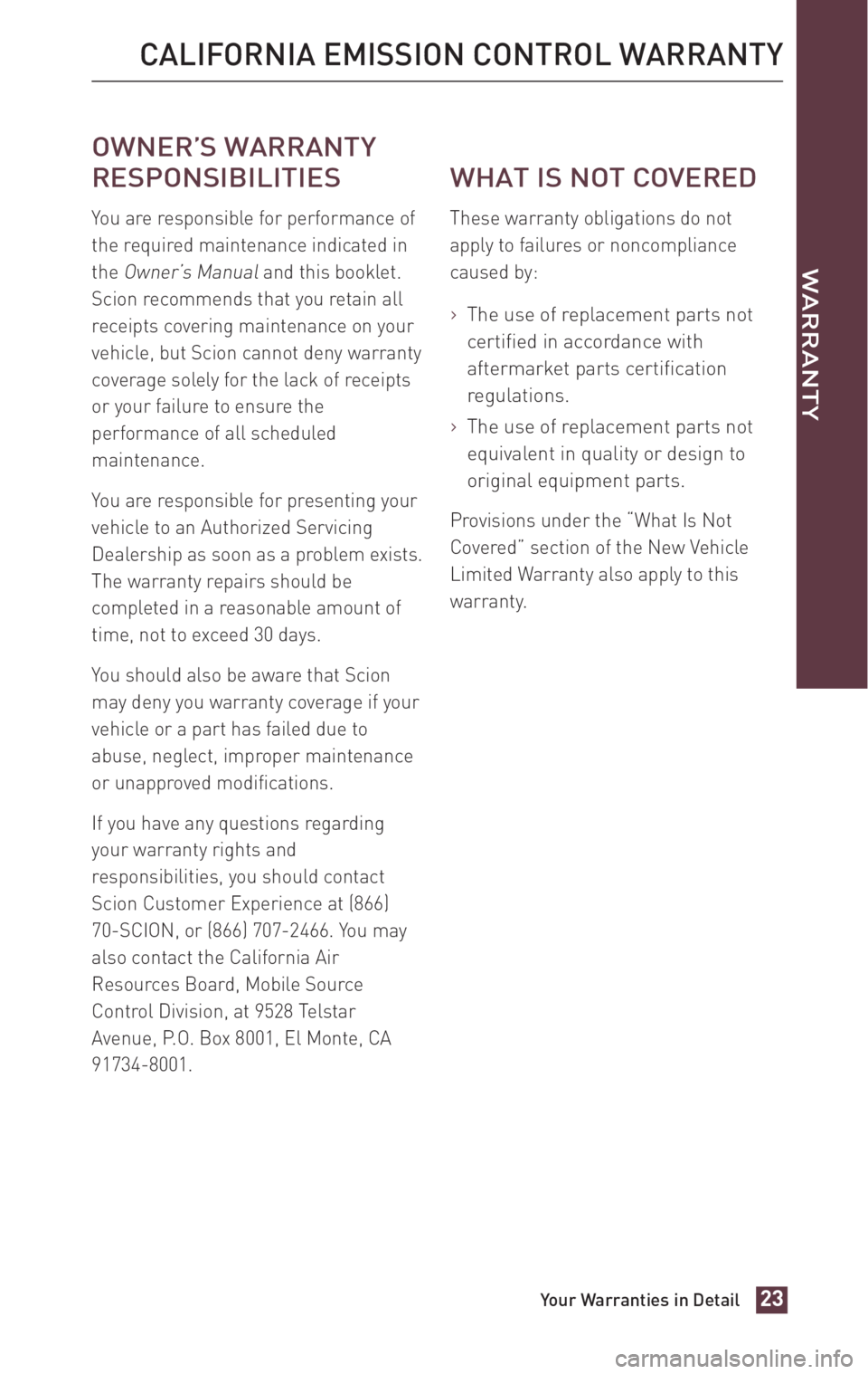 TOYOTA xD 2010  Warranties & Maintenance Guides (in English) 