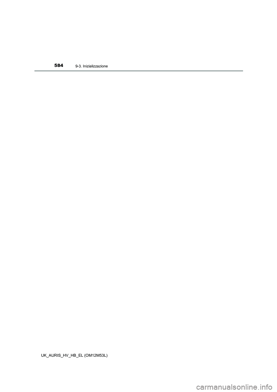 TOYOTA AURIS 2018  Manuale duso (in Italian) 5849-3. Inizializzazione
UK_AURIS_HV_HB_EL (OM12M53L) 