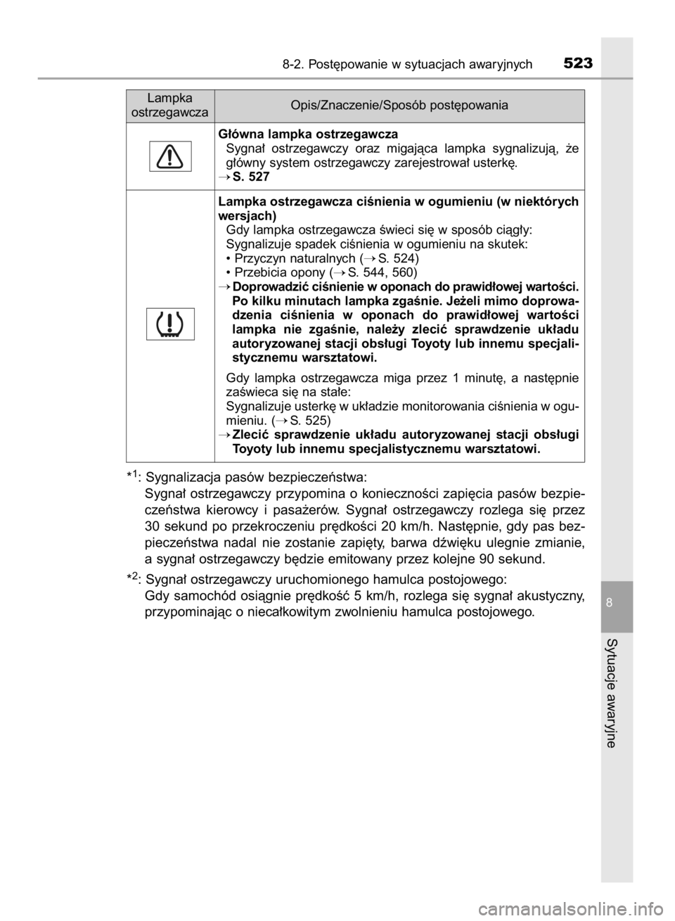 TOYOTA AVENSIS 2016 Instrukcja obsługi (in Polish) *1: Sygnalizacja pasów bezpieczeƒstwa:
Sygna∏ ostrzegawczy przypomina o koniecznoÊci zapi´cia pasów bezpie-
czeƒstwa kierowcy i pasa˝erów. Sygna∏ ostrzegawczy rozlega si´ prz TOYOTA AVENSIS 2016 Instrukcja obsługi (in Polish) *1: Sygnalizacja pasów bezpieczeƒstwa:
Sygna∏ ostrzegawczy przypomina o koniecznoÊci zapi´cia pasów bezpie-
czeƒstwa kierowcy i pasa˝erów. Sygna∏ ostrzegawczy rozlega si´ prz