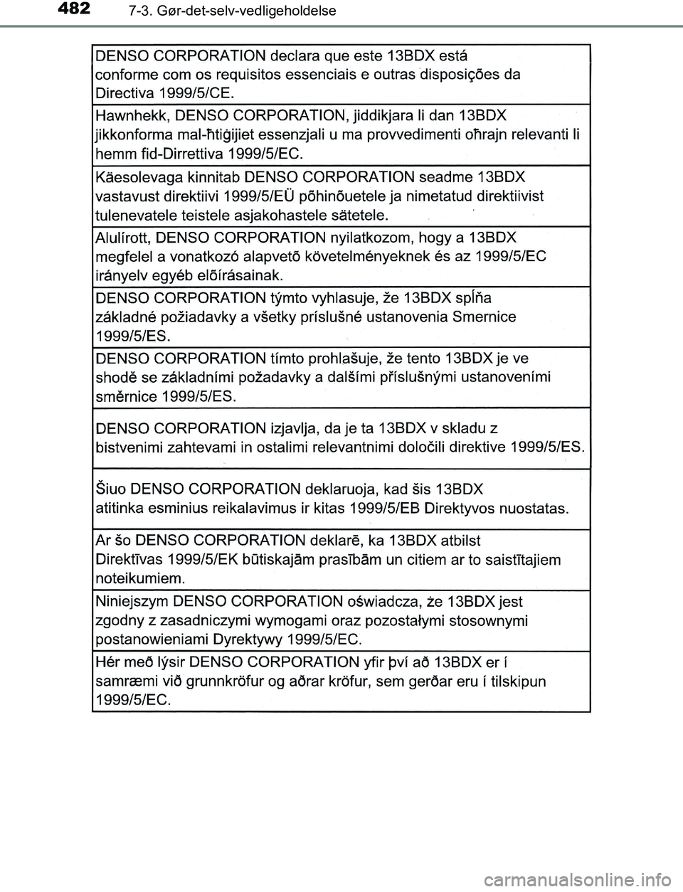 TOYOTA AVENSIS 2017  Brugsanvisning (in Danish) 4827-3. Gør-det-selv-vedligeholdelse
OM20C66DK
OM20C66DK.book  Page 482  Thursday, January 12, 2017  4:30 PM 