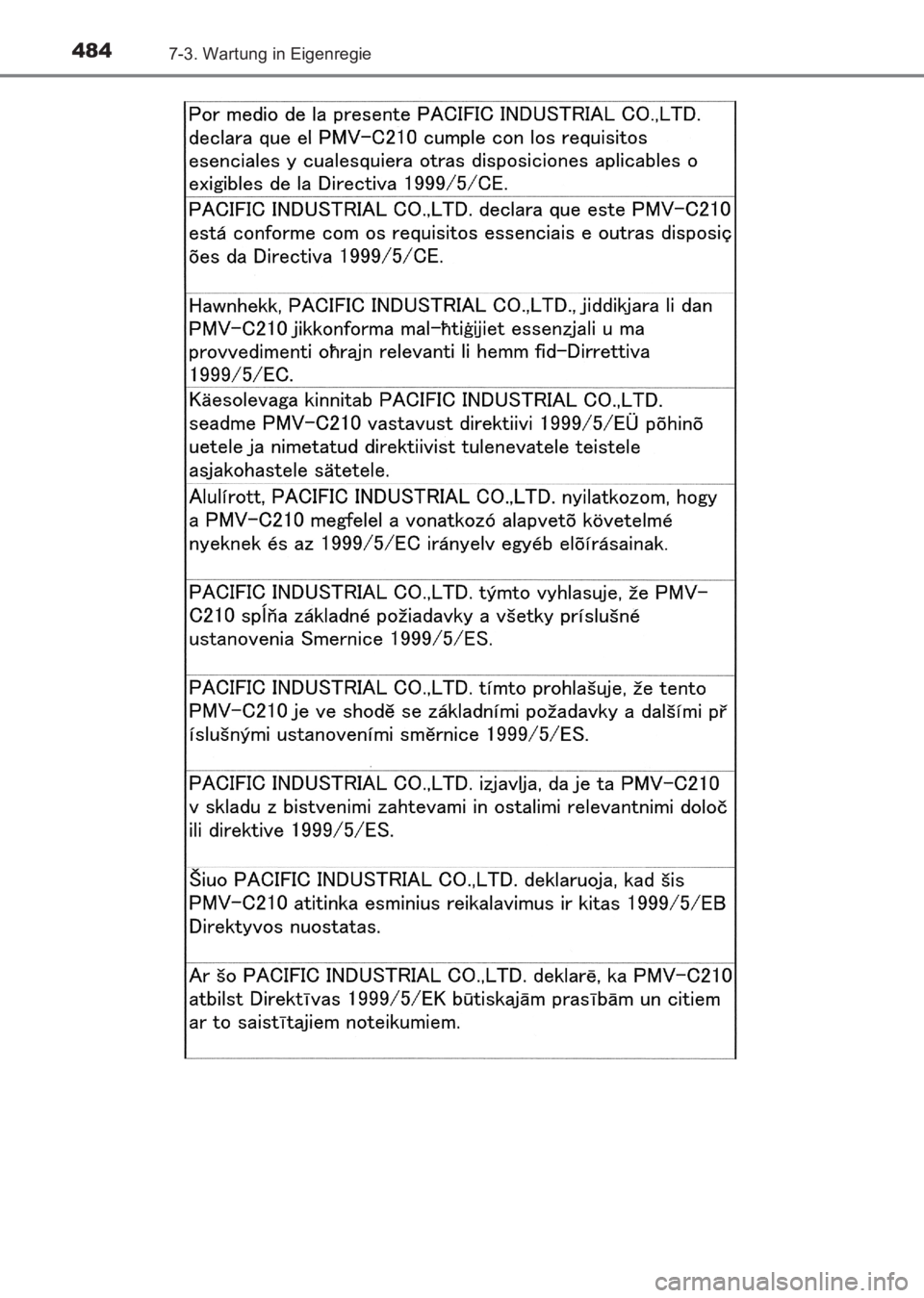 TOYOTA AVENSIS 2017  Betriebsanleitungen (in German) 4847-3. Wartung in Eigenregie
AVENSIS_OM_OM20C68M_(EM)
AVENSIS_OM_OM20C68M_(EM).book  Page 484  Wednesday, June 15, 2016  11:21 AM 