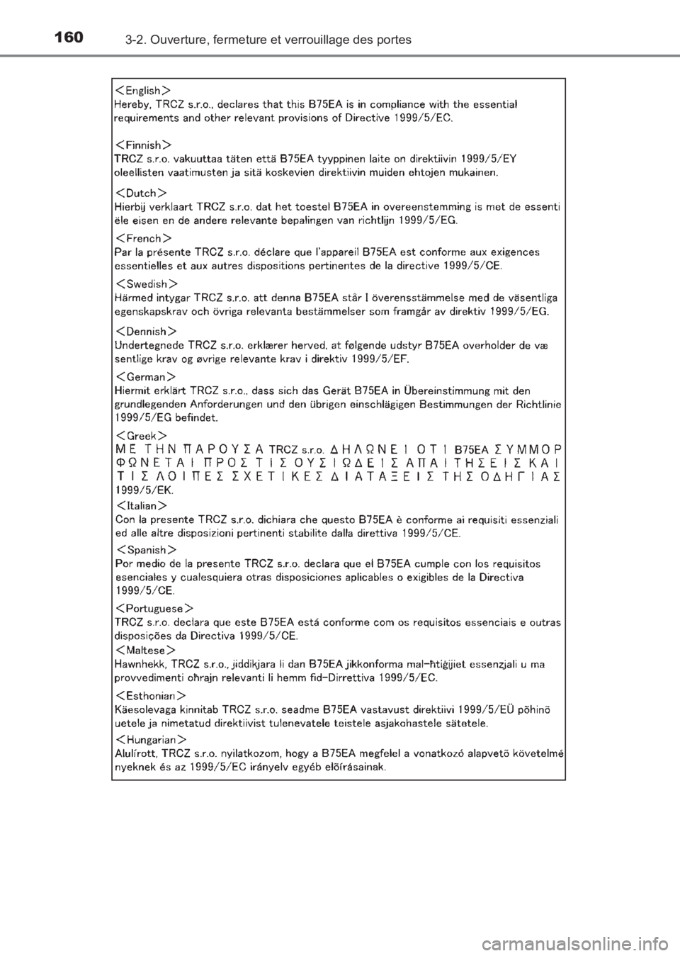 TOYOTA AVENSIS 2017  Notices Demploi (in French) 1603-2. Ouverture, fermeture et verrouillage des portes
AVENSIS_OM_OM20C67K_(EK)
AVENSIS_OM_OM20C67K_(EK).book  Page 160  Wednesday, June 15, 2016  10:33 AM 