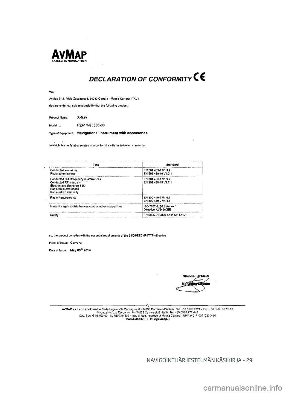 TOYOTA AYGO 2020  Omistajan Käsikirja (in Finnish) NAVIGOINTIJÄRJESTELMÄN KÄSIKIRJA - 29
FI_NAVIBOX_OWNERMANUAL_v0.5.indd   2911/12/14   15:42 