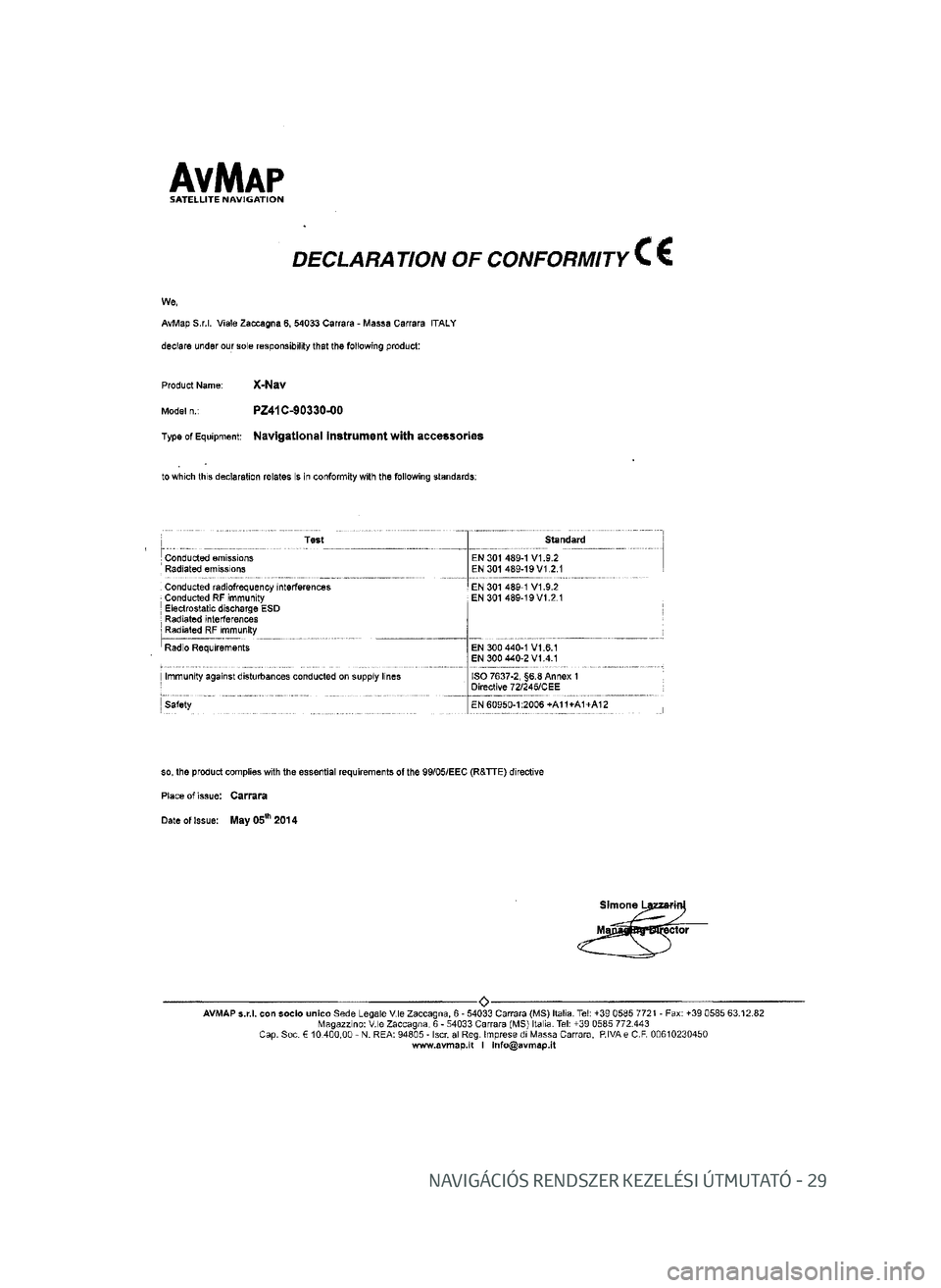 TOYOTA AYGO 2020  Kezelési útmutató (in Hungarian) NAVIGÁCIÓS RENDSZER KEZELÉSI ÚTMUTATÓ - 29
HU_NAVIBOX_OWNERMANUAL_v0.5.indd   2911/12/14   15:40 