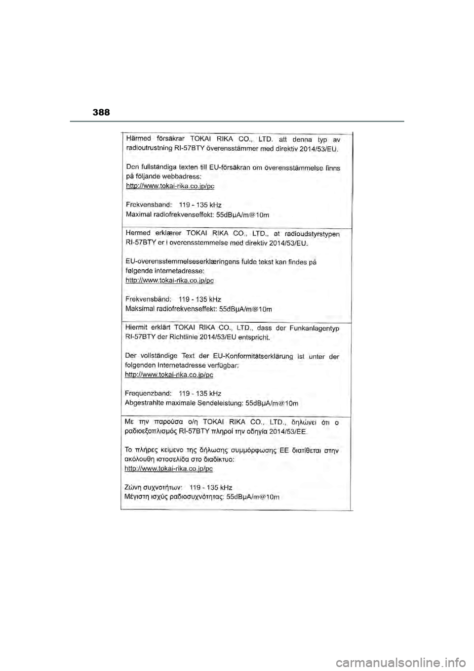 TOYOTA AYGO X 2022  Instructieboekje (in Dutch) 388
Handleiding_Europa_M99V08_nl
Aygo_X_OM_Europe_OM99V08E.book  Page 388  Friday, October 29, 2021  2:39 PM 