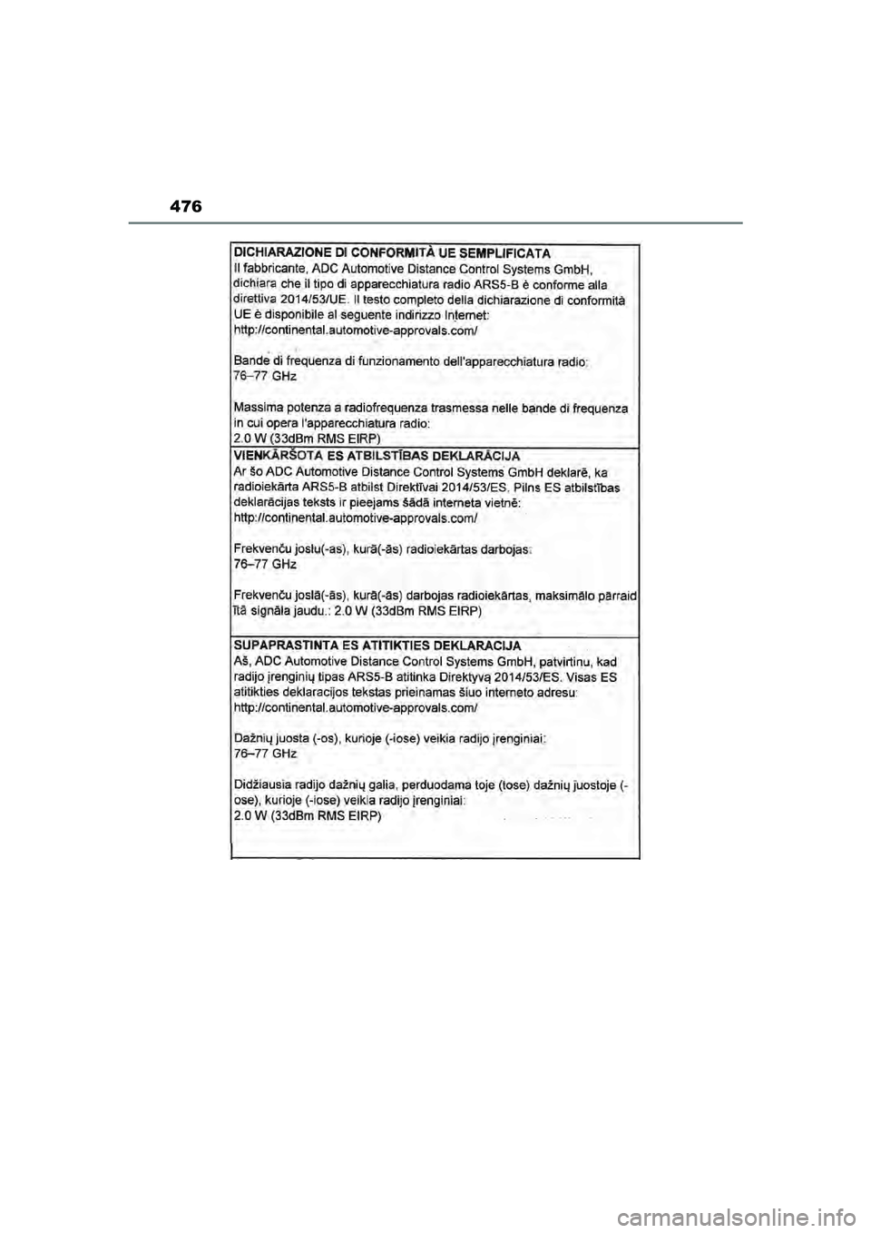 TOYOTA AYGO X 2022  Instructieboekje (in Dutch) 476
Handleiding_Europa_M99V08_nl
Aygo_X_OM_Europe_OM99V08E.book  Page 476  Friday, October 29, 2021  2:39 PM 