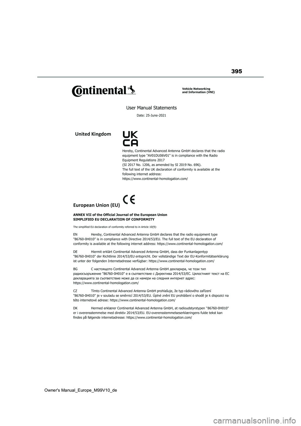 TOYOTA AYGO X 2022  Betriebsanleitungen (in German) 395
Owner's Manual_Europe_M99V10_de 