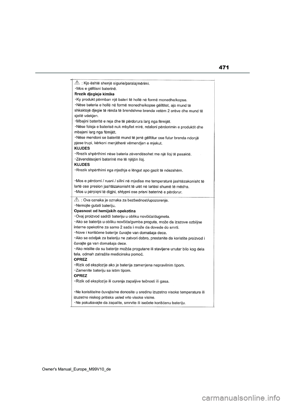 TOYOTA AYGO X 2022  Betriebsanleitungen (in German) 471
Owner's Manual_Europe_M99V10_de 