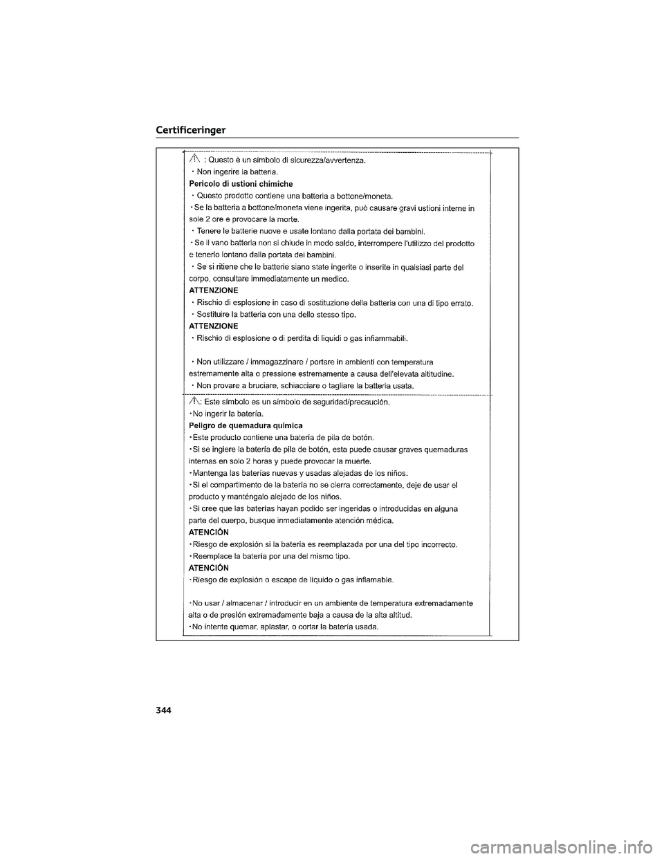 TOYOTA AYGO X 2022  Brugsanvisning (in Danish) Certificeringer
344 