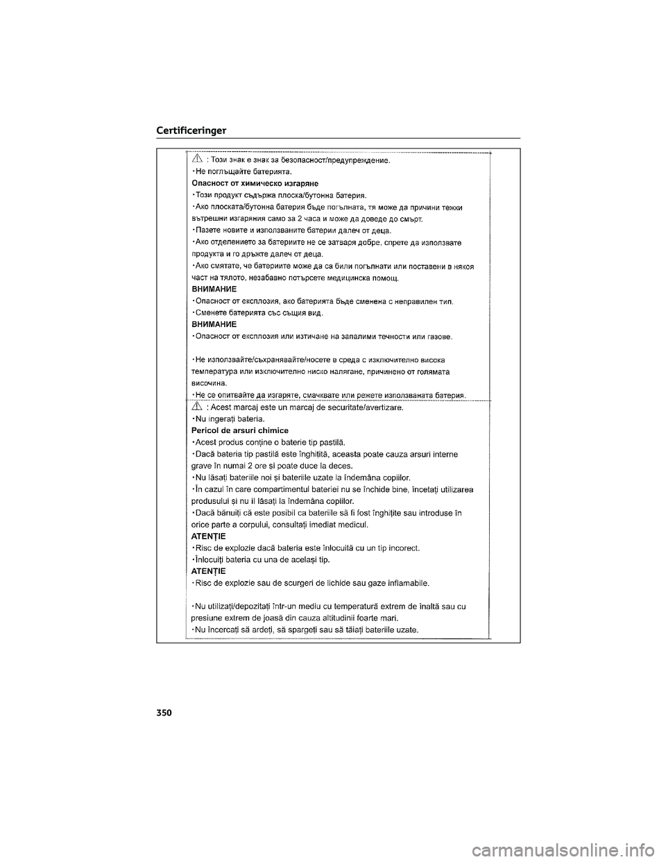 TOYOTA AYGO X 2022  Brugsanvisning (in Danish) Certificeringer
350 