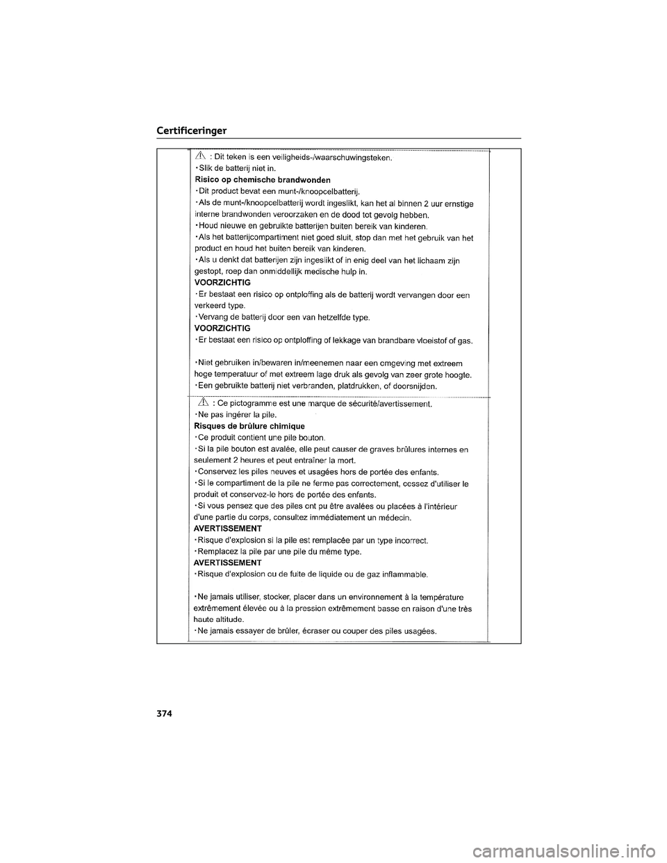 TOYOTA AYGO X 2022  Brugsanvisning (in Danish) Certificeringer
374 