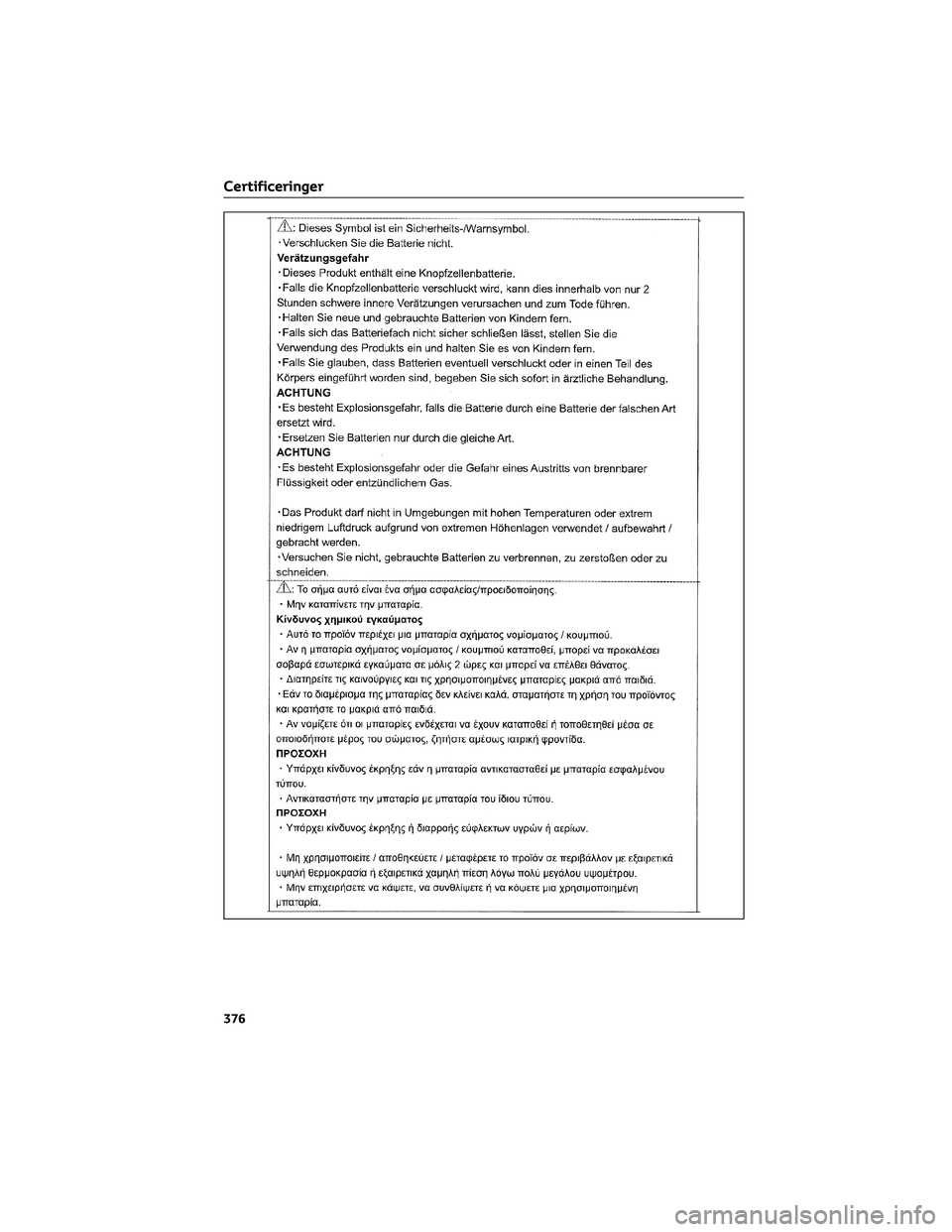 TOYOTA AYGO X 2022  Brugsanvisning (in Danish) Certificeringer
376 