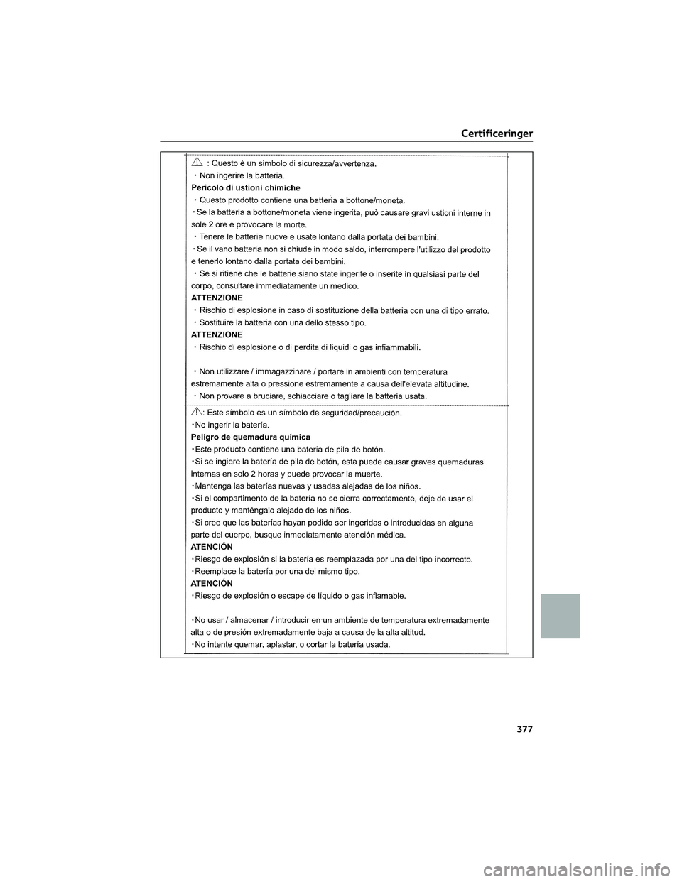 TOYOTA AYGO X 2022  Brugsanvisning (in Danish) Certificeringer
377 