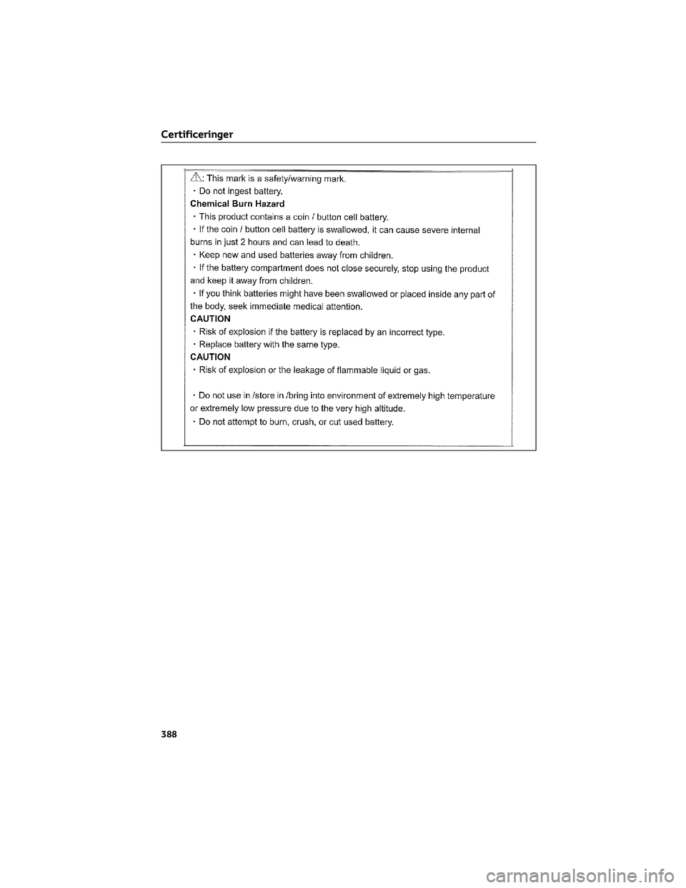 TOYOTA AYGO X 2022  Brugsanvisning (in Danish) Certificeringer
388 