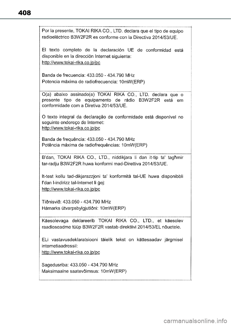 TOYOTA AYGO X 2022  Kezelési útmutató (in Hungarian) 408 