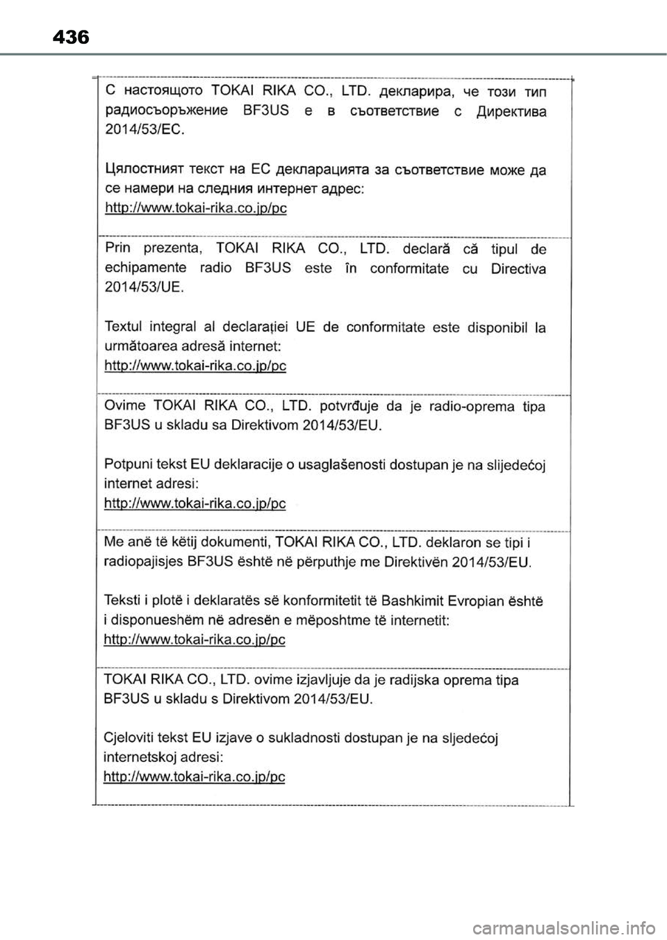 TOYOTA AYGO X 2022  Kezelési útmutató (in Hungarian) 436 