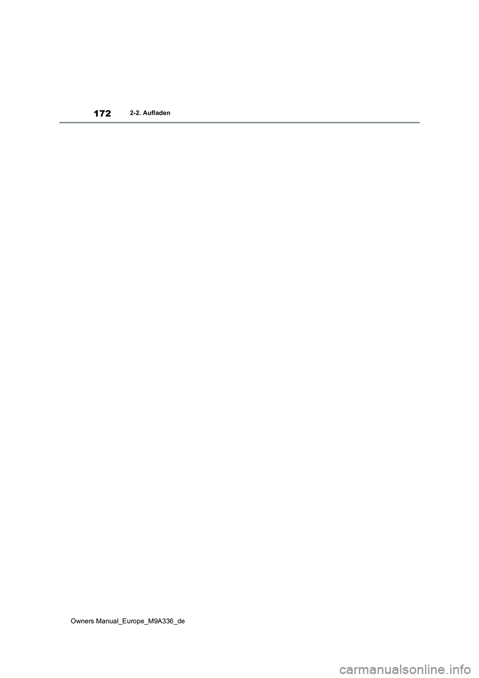 TOYOTA BZ4X 2022  Betriebsanleitungen (in German) 172
Owners Manual_Europe_M9A336_de
2-2. Aufladen 